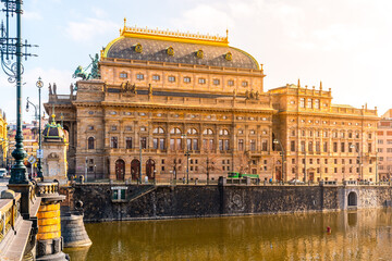 Fototapeta na wymiar Czech National Theatre in Prague, Czech Republic