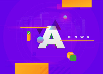 Flat vector. Minimal geometric background. Dynamic shapes composition. Eps10 vector.