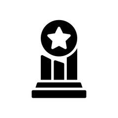 glyph style icon of trophy. vector illustration for graphic design, website, UI isolated on white background. EPS 10