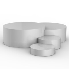 3D rendering Podium scene or 3D round pillar stand scene and winner pedestal in studio on  gray or white minimal background