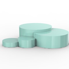 3D rendering Podium scene or 3D round pillar stand scene and winner pedestal in studio on  gray or blue minimal background