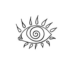 Vector lineart abstract monochrome eye.
