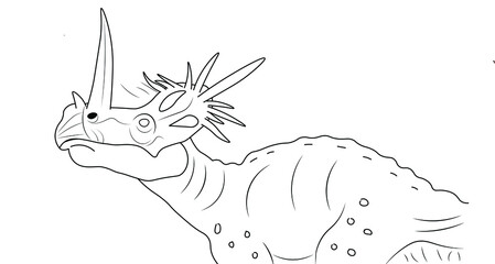 Styracosaurus dinosaur alone with no background education learning