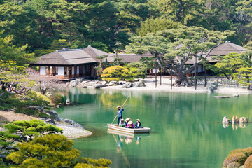 Ritsurin Garden in Takamatsu, Kagawa, Japan. Ritsurin Garden is one of the most famous historical gardens in Japan.