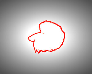 Betta Silhouette on White Background. Isolated Vector Animal Template for Logo Company, Icon, Symbol etc