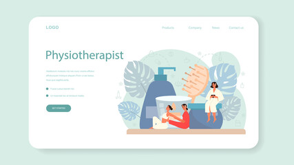 Massage and masseur web banner or landing page. Spa procedure