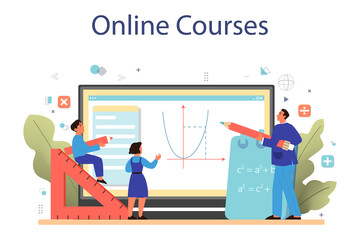 Math school online service or platform. Learning mathematics