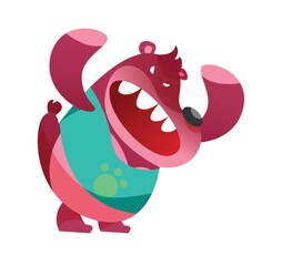 bear cartoon feeling furious