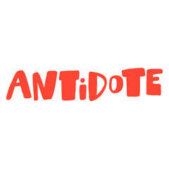 Fototapeta premium Corona Virus Antidote. Covid-19. Sticker for social media content. Vector hand drawn illustration design. 