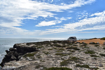 landscape with rocks and blue sky