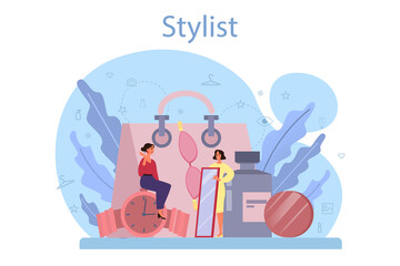 Fashion stylist concept. Modern, creative job, professional fashion