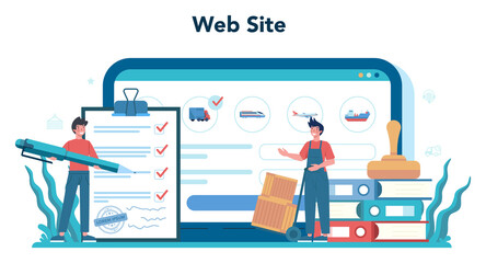 Logistic and delivery service online service or platform. Idea of