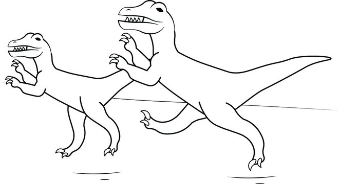 wo velociraptor dinosaur running very fast fun education learning