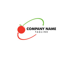 Delivery fast orange fruit logo template