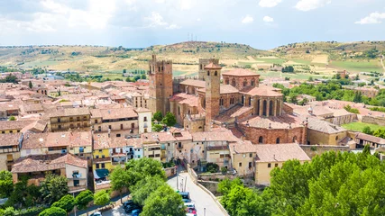 Fotobehang aerial view of siguenza medieval town in guadalajara, Spain © jon_chica