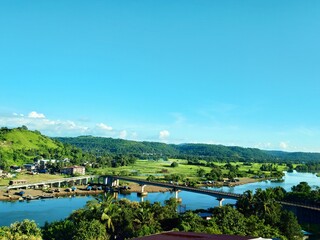 Fototapeta premium landscape with river and forest