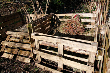 Compost bins made from old pallets