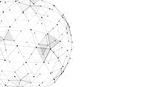 Plexus Globe on white background loop animation 