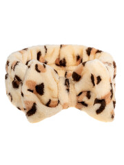 soft headband with leopard print fluffy with a bow
