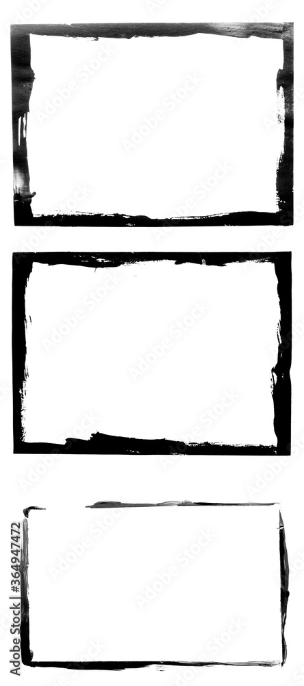 Poster set of black frames isolated on white background