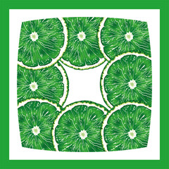 Pattern of green limes in a frame