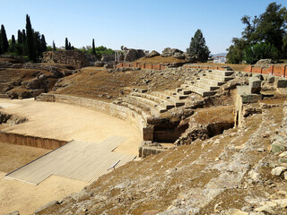 The Roman Amphitheater (Anfiteatro de Mérida) in Merida, SPAIN
