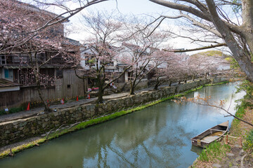 Naklejka premium Traditional architectures preservation district in Omihachiman, Shiga, Japan.