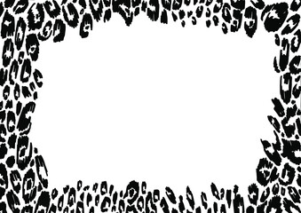 vector black and white print of wild animals leopard, Zebra