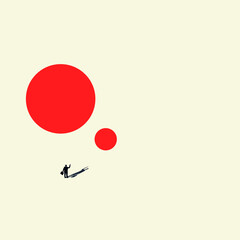 Business, the concept of the choice of action and ways to solve the problem. Business man. Vector concept of path choice opportunity or persistent obstacle. Minimal Design, Vector