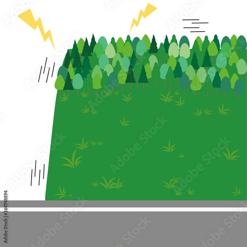 土砂崩れの前兆 地鳴りしてるイラスト Wall Mural Wallpaper Murals Hichako 土砂崩れの前兆 地鳴りしてるイラスト Wall Mural Wallpaper Murals Hichako