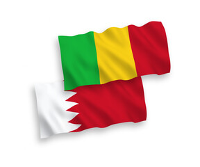 Flags of Mali and Bahrain on a white background