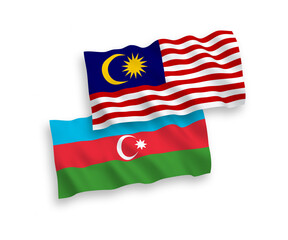 Flags of Azerbaijan and Malaysia on a white background