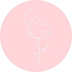 Pink flamingo. Logo template. 