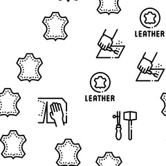 Leatherworking Job Seamless Pattern Vector Thin Line. Illustrations