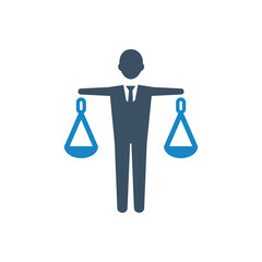 Businessman justice icon