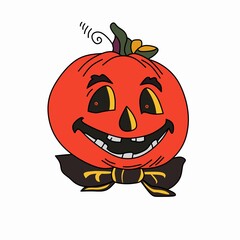 halloween pumpkin head tattoo design. vector illustration