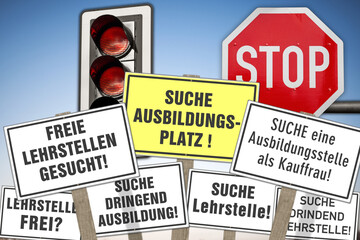 Suche Ausbildungsplatz, Signal auf Rot