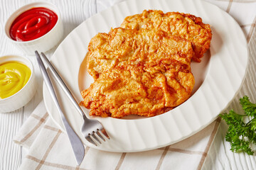 Skillet Fried Boneless Chicken breasts, top view