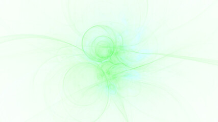 Fototapeta na wymiar Abstract colorful green shapes. Fantasy light background. Digital fractal art. 3d rendering.