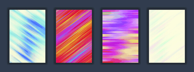 Set Colorful blur background textures. Abstract art design for your design project. Modern liquid flow style illustration 