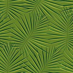 Green Repeated Tree Vector Art. Spring Seamless Trendy Graphic Background. Vivid Seamless Pattern. Tropical, Vector, Light 