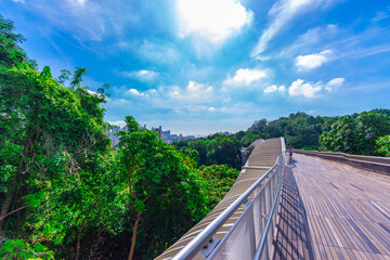 Singapore building business city and Modern Architecture with tourist on around town. decoration image contain certain grain noise and soft focus.