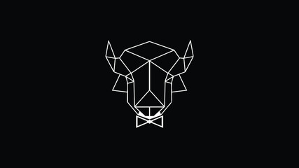 Head of Bull Geometric Style Logo Design template