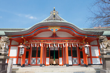 Fototapeta na wymiar Tamatsukuri Inari Shrine in Osaka, Japan. Its construction can be traced to 12 BCE, and Inari was enshrined there by Toyotomi Hideyoshi in the 1580s to protect Osaka Castle.