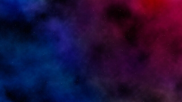 8K Starfield With Blue To Red Gradient Nebula Cloud. Artist Rendition Of Stars, Background.