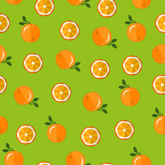 Fresh, bright orange pattern on a green background
