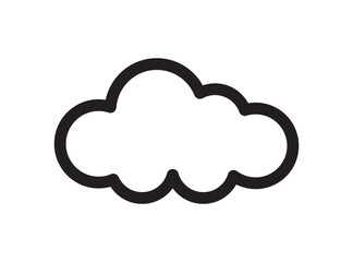 Think bubble isolated on white background. Trendy think bubble in flat style. Modern template for social network and label. Creative thought balloon. Cloud line art, vector illustration