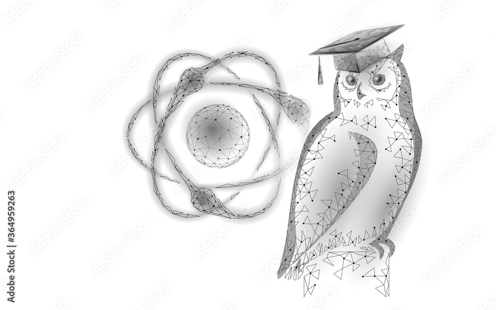 Poster e-learning distance graduate via smartphone. certificate program concept. low poly 3d render graduat