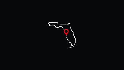 Location in Florida map logo template