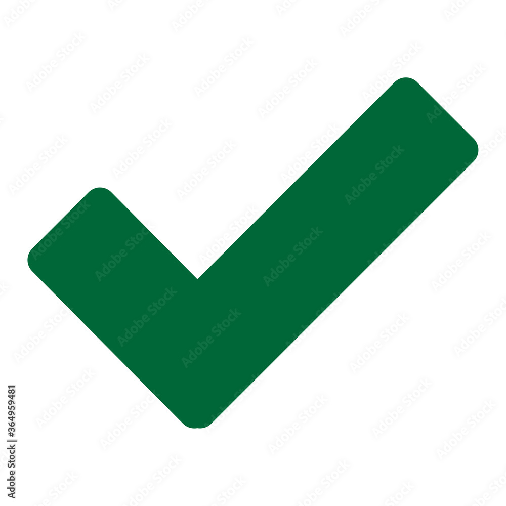 Poster check mark vector icon. green tick icon isolated on white background. flat check mark sign for web s